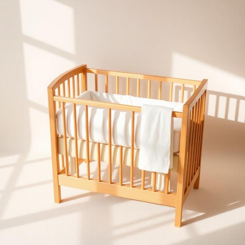 Oak wooden cot with mattress & bedding